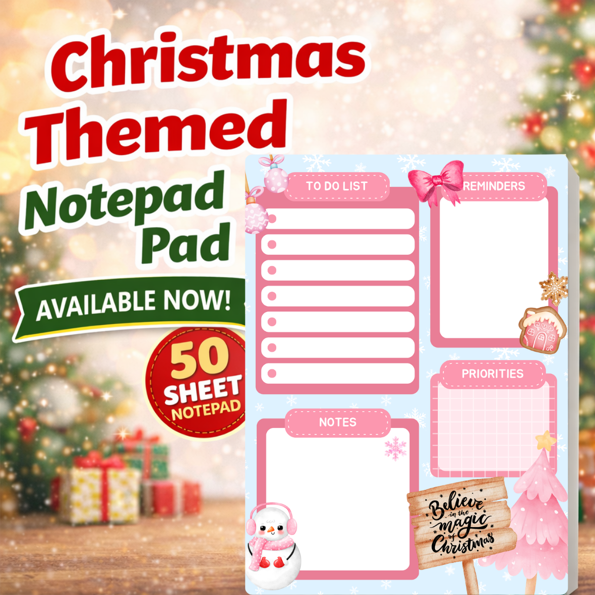 Christmas Daily Planner Notepad (6.7″ × 5.2″)